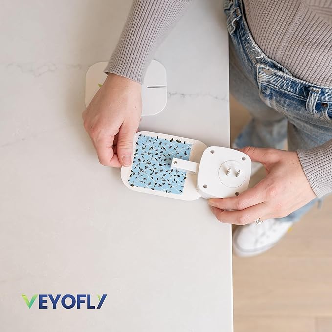 VEYOFLY Gnat Traps for House Indoor Refill, Fly Trap Indoor, Fruit Fly Traps for Indoors, Fly Catcher Indoor, Fly Trap, Plug in Catch for Fruit Flies, Moths, Gnats, Mosquito Trap (Pack of 10 Refills)