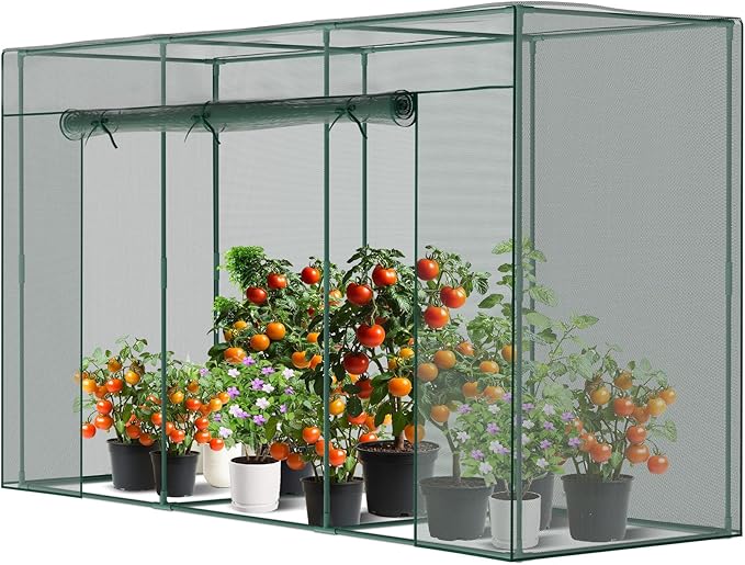 Crop Cages for Garden Plant, 9.8x3.3x6 Ft Plant Protection Netting Tent with Zippered Door, Raised Bed Cover, Garden Bed Cover with Frame, Wind-Resistant Plant Cages for Outdoor Plants