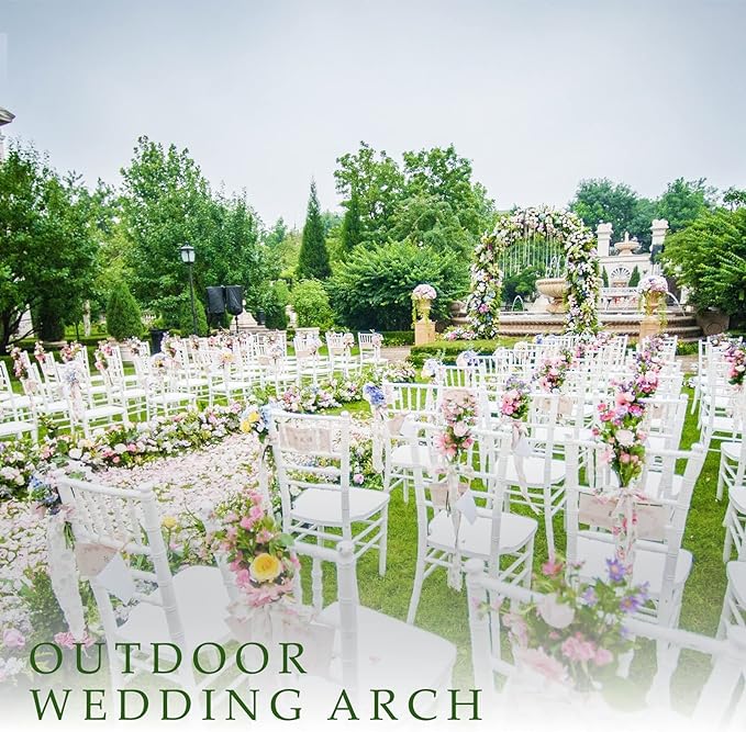 88in Steel Garden Arch Arbor Trellis for Climbing Plants Outdoor,Yard,Wide Sturdy Durable Garden Arch for Lawn,7.3ft Climbing Plants Decorative Wire Lattice,Outdoor Wedding Arch(Green)