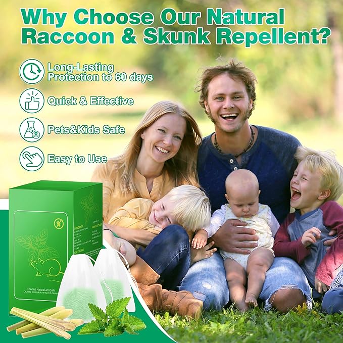 36 Pack Powerful Peppermint Oil to Repel Skunk, Natural Raccoon Rat Repellent for Yard Outdoor Garden Home Plant, Mice Squirrel Skunk Fox Deer Deterrent Pet & Humans Safe