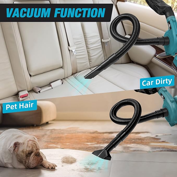 Cordless Leaf Blower for Makita 18V Battery,Electric Jobsite Air Blower with Brushless Motor,6 Variable Speed Up to 180MPH,2-in-1 Handle Electric Blower and Vacuum Cleaner(Battery Not Included)