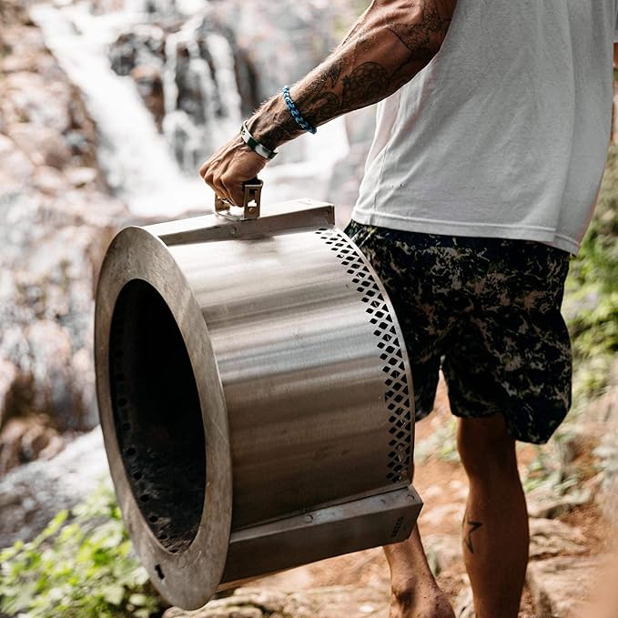 Breeo Smokeless Fire Pit (Y Series - Stainless Steel) | 21 inch Portable Smokeless Firepit for Outside | 31 Pounds | Ideal for Families Compatible with Wide Range of Breeo Accessories