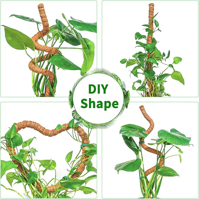 2 Pack Moss Pole, 26.8-Inch Moss Poles for Plants Monstera,Bendable Plant Support Stakes for Climbing Plants Indoor, Garden Trellis Plant Stick for Potted Plants, Pothos Philodendron