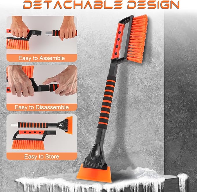 Ice Scraper and Snow Brush for Car Windshield, Snow Scraper for Car, Snow Winter Car Necessities, Multi Functional Car Snow Removal Tools, Car Accessories Gift for Women and Man (Enhanced)