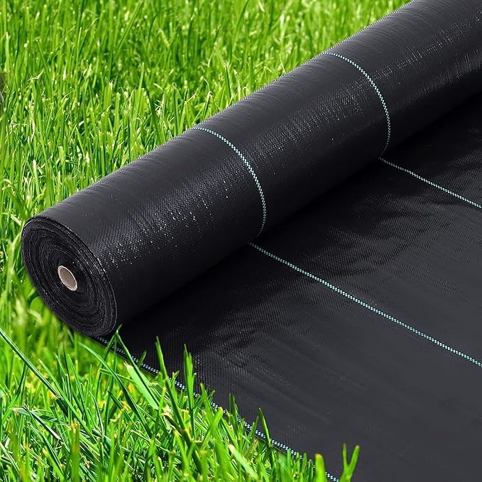 Garvee 4ft x 250ft Premium Weed Barrier Landscape Fabric, 5oz Heavy Duty, Weed Control Fabric, High Permeability Good for Flower Bed, Driveway Fabric Ground Cover
