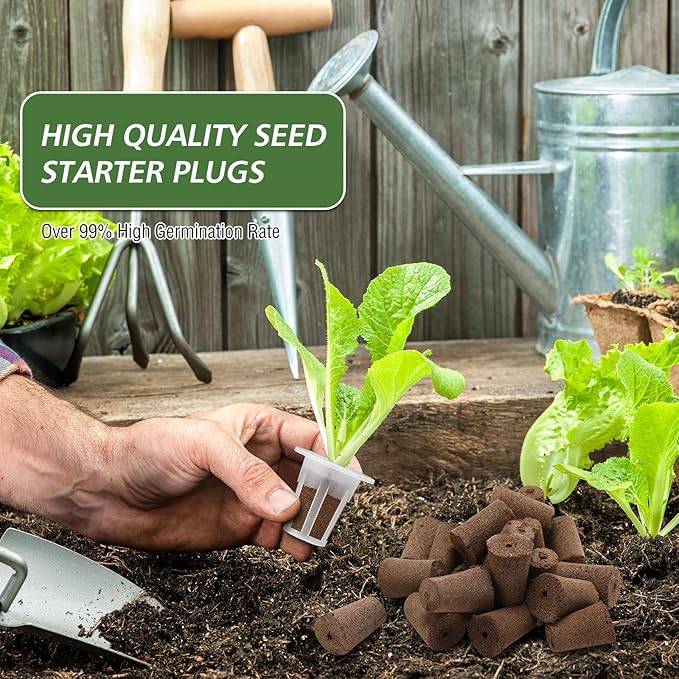 200 Pcs Grow Sponges Pods Kit, Includes 100 Grow Sponges, 100 Root Plant Basket, Root Growing Kit Replacement Pod Cups Hydroponic Pods Garden Accessories for Indoor Herb Growing System