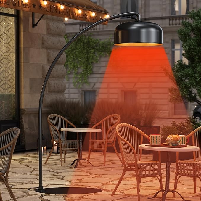 EAST OAK Outdoor Heater 3000W, Electric Arch Patio Heater for Commercial Use, Electric Infrared Heater with 3 Heat Settings, IP65 Waterproof & Dustproof Remote Control,Black 240V