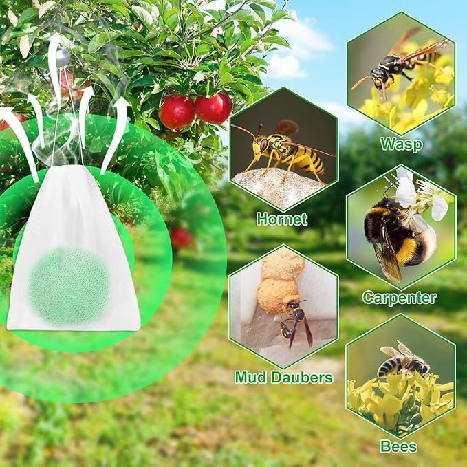 36 Pack Wasp Bee Repellent Balls Peppermint Oil - Bee Detterent Mice Repellant for Outdoor Indoor Yellow Jackets, Hornets, Carpenter, Wasp Deterrent for Garden Patio Yard Farm, Kids Pets Safe