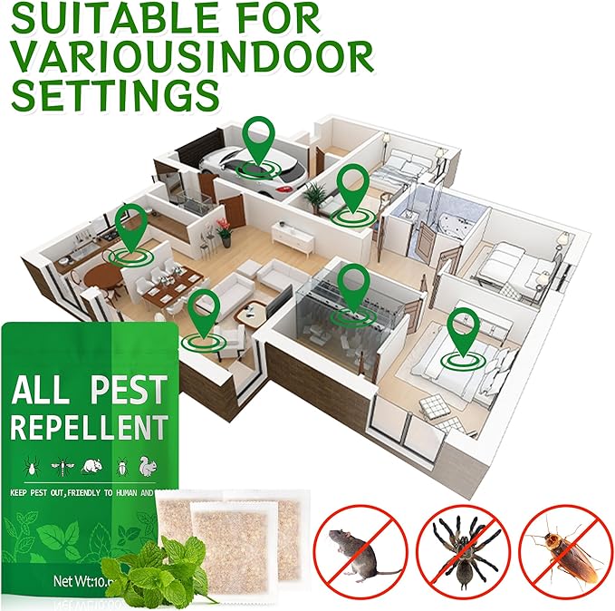 Rodent Mice Repellent, Peppermint Oil Mouse Repellent Balls for Rats Deterrent, Keep Rat Mice Mouse Rodent Out of Indoor House Outdoor Car Engines RV Garage, Humans Pets Safe