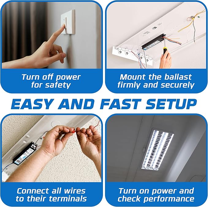 10 Pack - Replacement for ICN-4P32-SC 3 & 4 Lamp T8 Fluorescent Electronic Ballast - 120-277 Volt - Instant Start - UL Approved