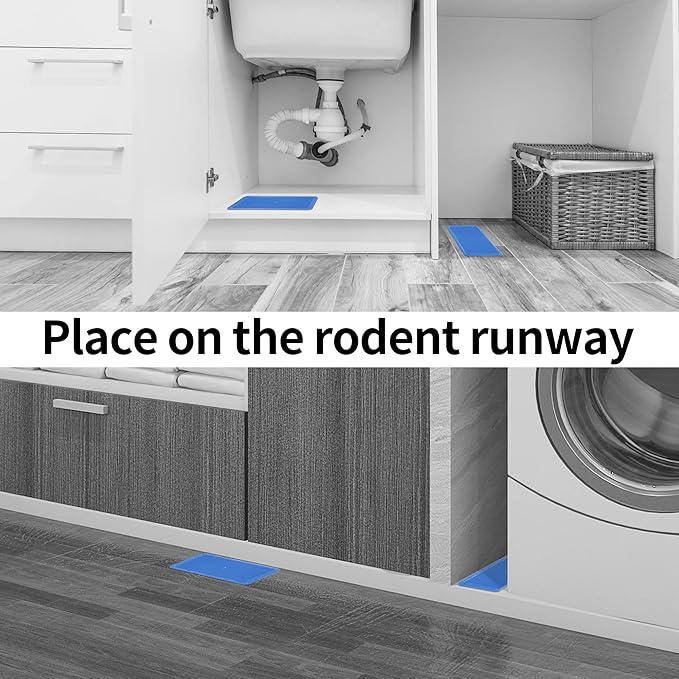 LULUCATCH Super Glue Traps 24 Pack for Mice & Snakes, Larger, Heavier Sticky Traps with Non-Toxic Glue. Sticky Mouse Traps Indoor, Easy to Set, Pet Safe Pest Control