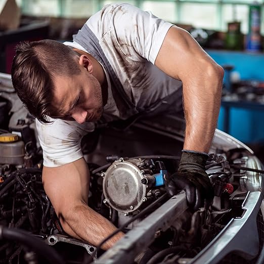 COOLJOB 20 Pairs Nitrile Dipped Safety Work Gloves with Grip, Non-slip Rubber Coated Bulk Garden Gloves for Men, Heavy-duty Oil Resistant for Truck Driver, Warehouse Box Handler, Large, Gray