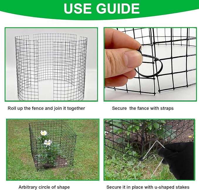 6 PCS Plant Protectors from Animals,14" H X 13" D Metal Mesh Plant Cage Covers with Garden Plant Outdoor for Flower Vegetable to Keep Animals Out
