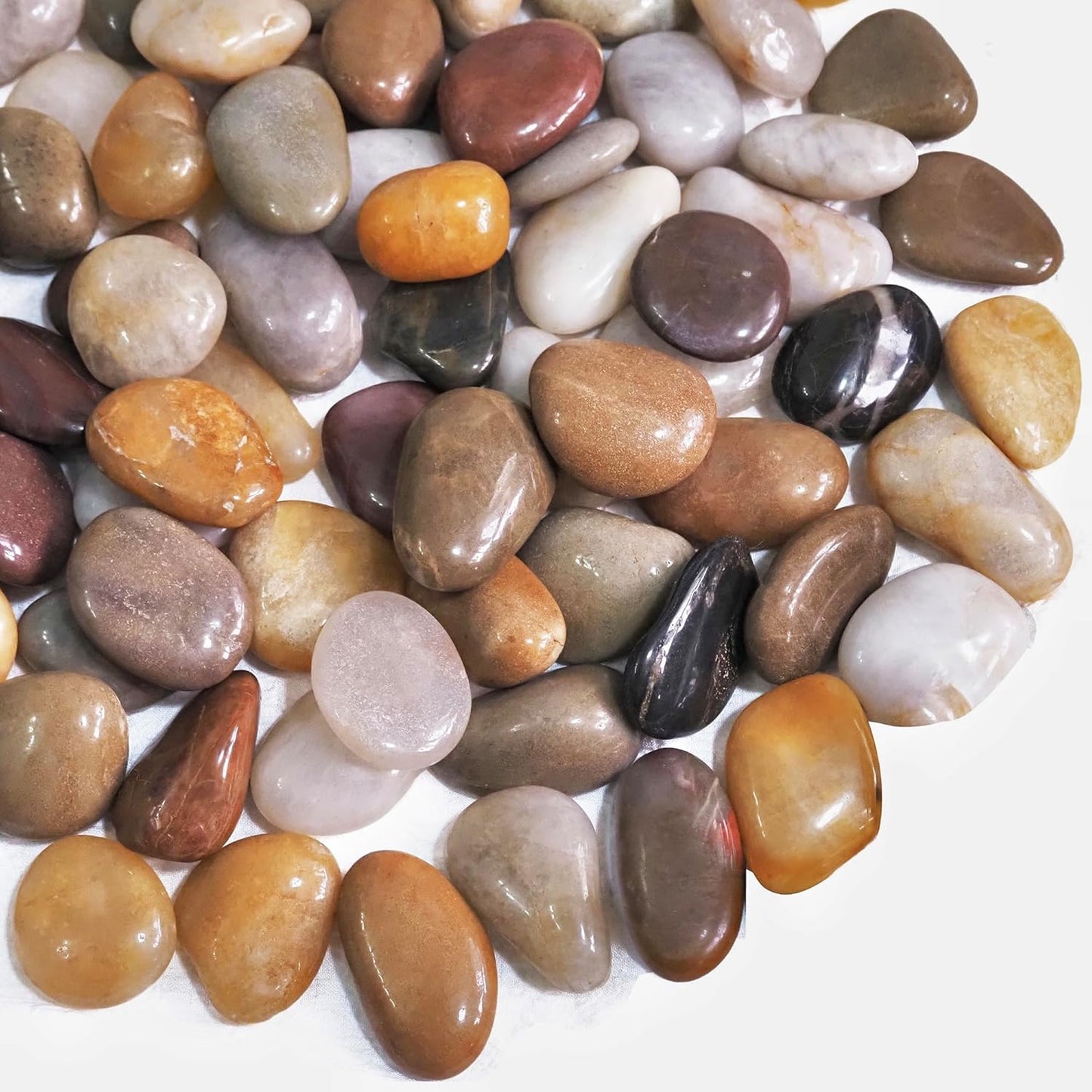 40lbs River Rocks, 1-2Inch Decorative Ornamental Natural Pebbles for Garden Couryard Landscaping Stones, Gravel Filler for Fish Tank,Vases,Home Decor,Aquariums,Animal Habitat, Mixed Color