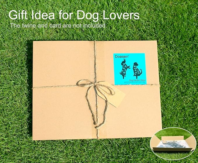 Dog Garden Decor for Outside, 17" Puppy Metal Decorative Garden Stakes, Rust Proof & Weather-Resistant Yard Art Gifts for Dog Lovers, Black Labrador Silhouette Yard Decorations Outdoor Décor