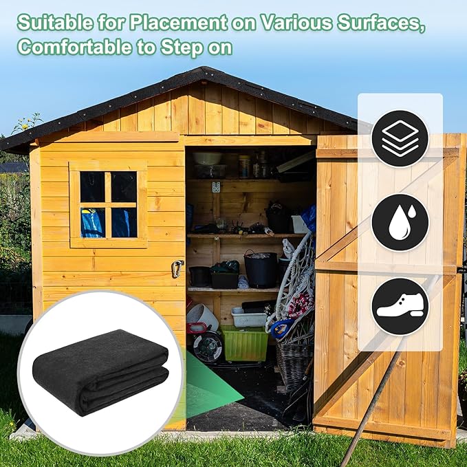 Outdoor Storage Shed Mat, 4x8.3 FT Waterproof Small Shed Flooring Mat for Patio Furniture Floor Protecting from Wear/Liquid/Dust/Oil, Non-Slip Carport Pad [Grey]