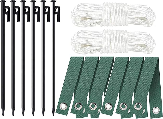 Heavy Duty Steel Tree Stake Kits Tree Stakes and Supports for Leaning Trees Tree Staking and Support Kits for Young Tree Against Bad Weather (2, 12 in)