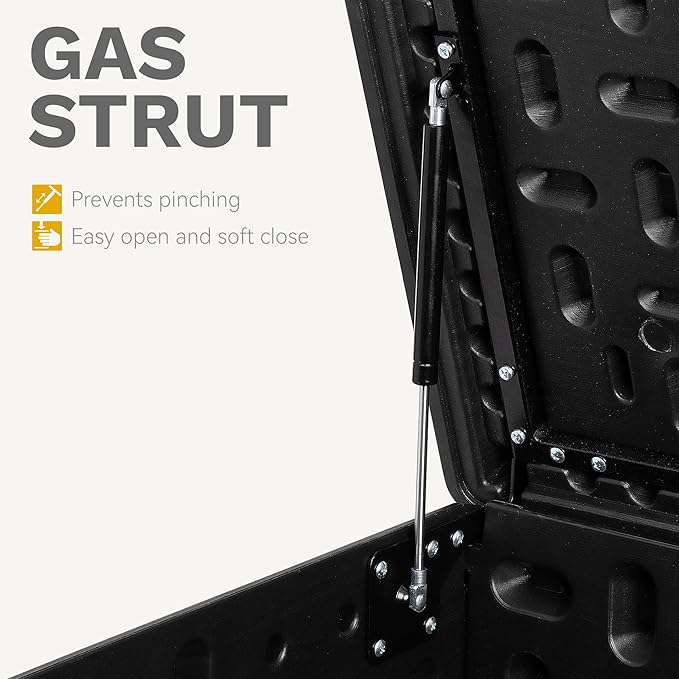 DWVO 150 Gallon Resin Outdoor Storage Box, XXL Double-Wall Waterproof Deck Box, Doubles as Table or Seating with 1000 lbs Capacity, Lockable (Black)