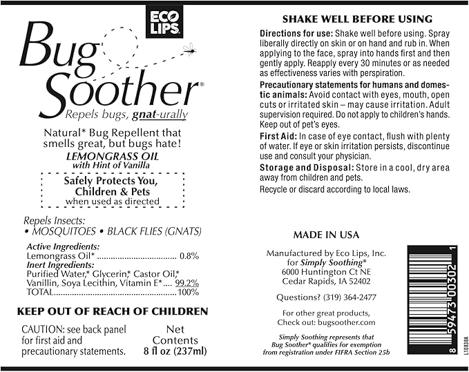 All Natural Bug Soother Bonus Pack - Multi-Pack includes FREE bonus 1 oz. travel size. (2, 8 oz.)