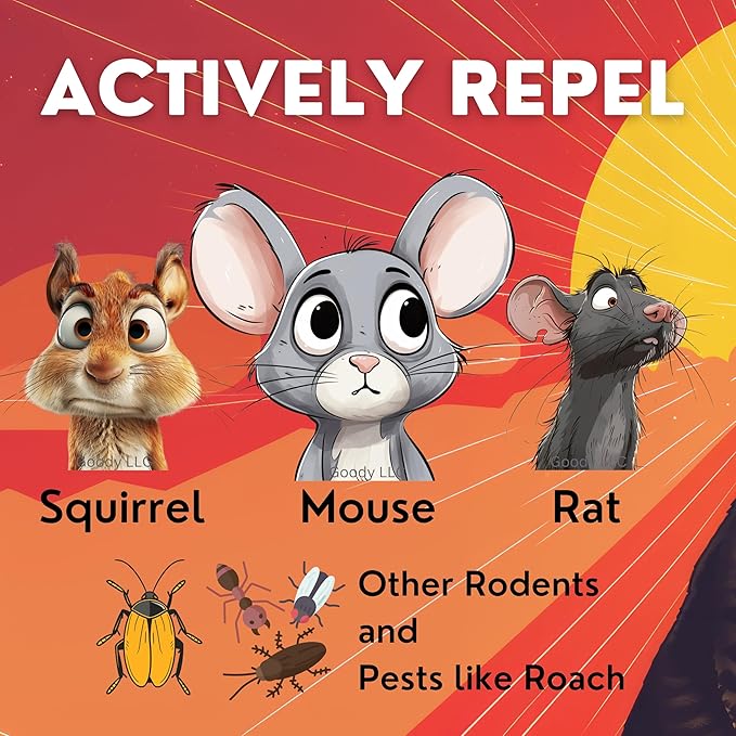 5-Wave Ultrasonic Mouse Repeller - Platinum Edition, 1 E-Magnetic Wave + 4 Ultrasonic Waves, Plug-n-Work, See Effects in 3 Weeks, Get Rid of Mice Rats Squirrels, Flagship