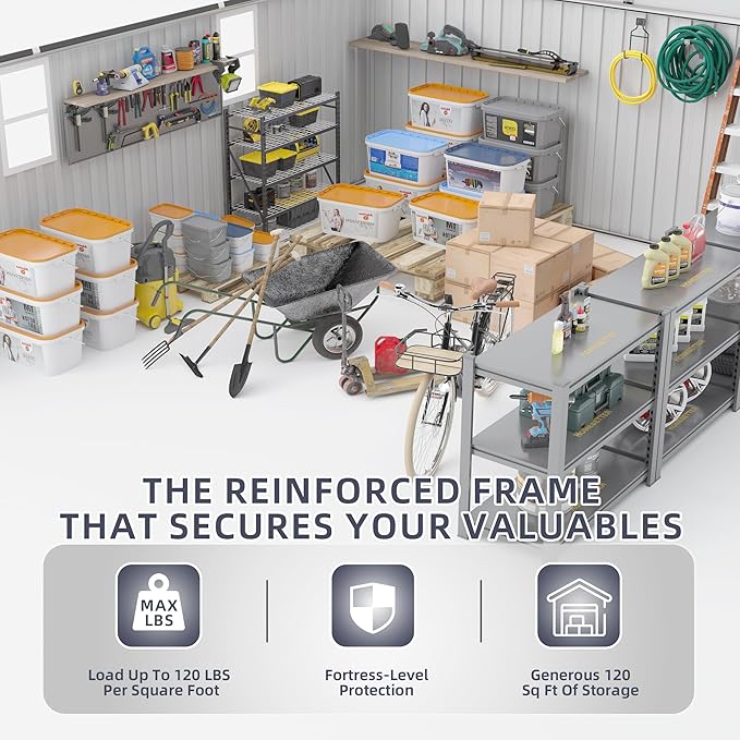 10 * 12ft Outdoor Storage Shed with 2 Windows and Vents - Metal Garden Tool Shed for Backyard, Patio, Lawn(Grey)