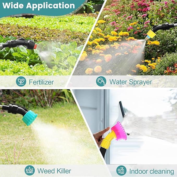2025 New 7.4V Powerful Electric Sprayer with Waterproof Handle, USB Charging, 6 Spray Heads, 3.1 gallons, Adjustable Rod and Shoulder Strap, Suitable for Gardens, lawns, etc., Lasts About 3 Hours