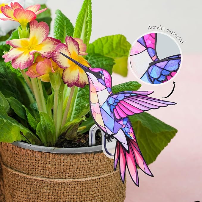 Hanging Planters for Indoor Outdoor Plants-Planters Hanging Plant Hummingbird Bird Decor 2 Pcs Garden Decor Plant Accessories Farmhouse Decor-Gifts Ideas for Mom