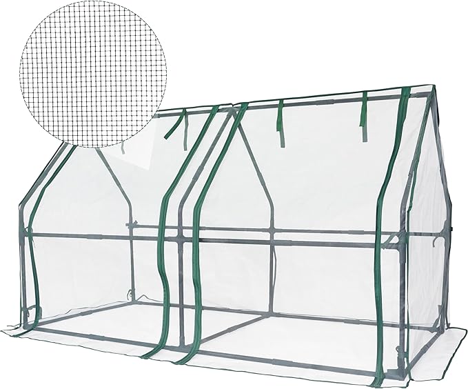 Gardzen Mini Greenhouse with Mesh Cover, Portable Outdoor Greenhouse, Enhanced Ventilation, Ideal for Spring, Summer & Fall 71.7"(L) x36.2(W) x42.5(H)