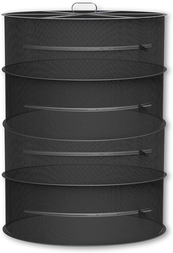 AC Infinity Herb Drying Rack, 4-Layer Hanging Mesh Net for Plants, Seeds, and Buds, 18" Diameter Fit in Grow Tents Closets Hydroponics
