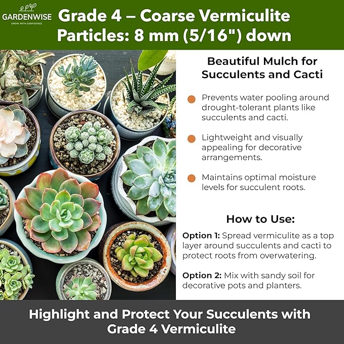 Organic Coarse Vermiculite for Indoor Gardening Plants and Mushrooms – Enhances Soil Aeration, Seed Germination, Rooting Cuttings – Small Packages and Bulk (Vermiculite Grade 4 – Coarse, 1 qt)