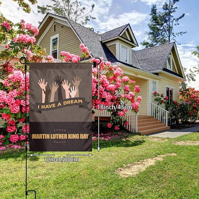 I Have A Dream Mlk Martin Luther King Jr Day Garden Flag Welcome Party Outdoor Outside Decorations Picks Home House Garden Yard Decor 12x18 Inch