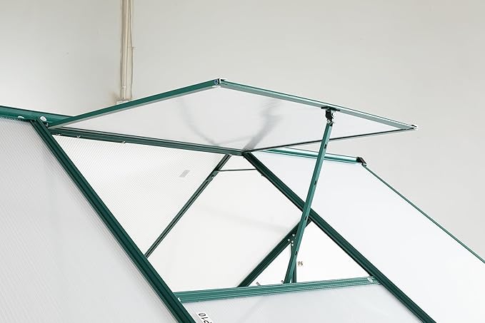 6x8FT Polycarbonate Walk-in Greenhouses, Heavy Duty Hobby Green House, Storage Shed with Sliding Doors & Adjustable Roof Vent, Aluminum Sunroom Hot House for Outdoor Garden Backyard