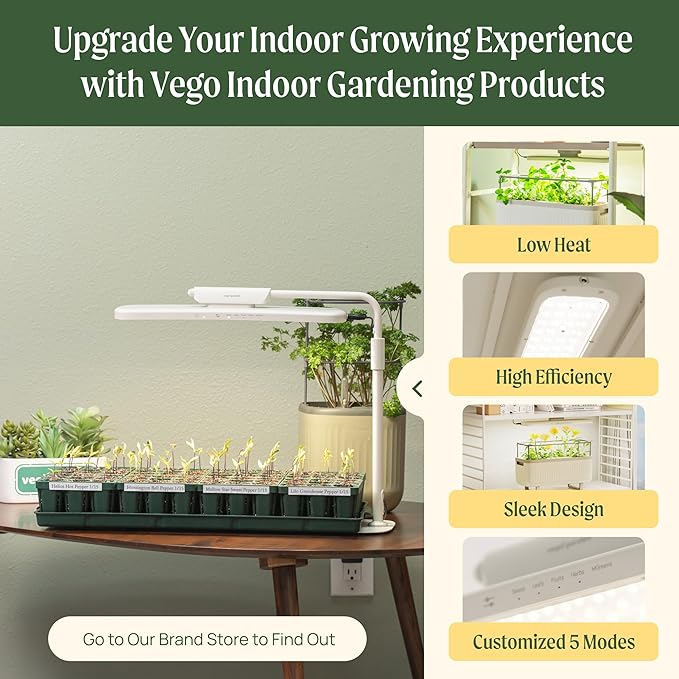 Vego garden Seedling Suite Products, 8 Pack Jumbo Seedling Trays with Seedling Tray Lids and 10" x 20" Bottom Watering Trays