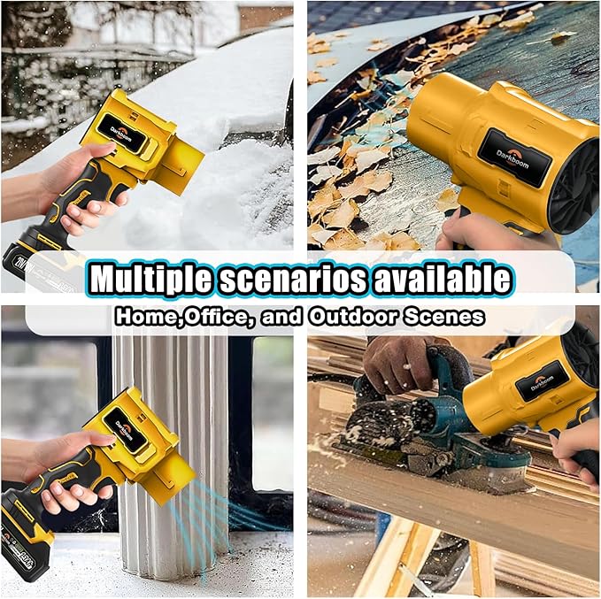 Handheld Leaf Blower Cordless with 45000RPM Turbo Blower 2pcs Batteries an Adapter Charger and Two Types of air ducts