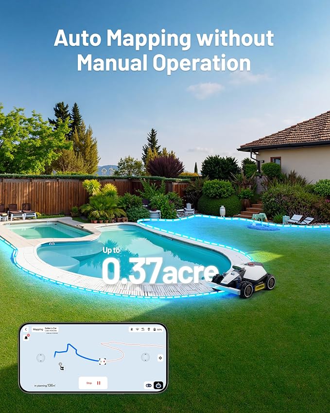 LUBA mini AWD 800H Robot Lawn Mower with Garage, Mowing 0.2 Acre, All-Wheel-Drive for 80% Slope, UltraSense AI Vision+RTK Auto-Mapping, Cutting Height 2.2"-4.0"