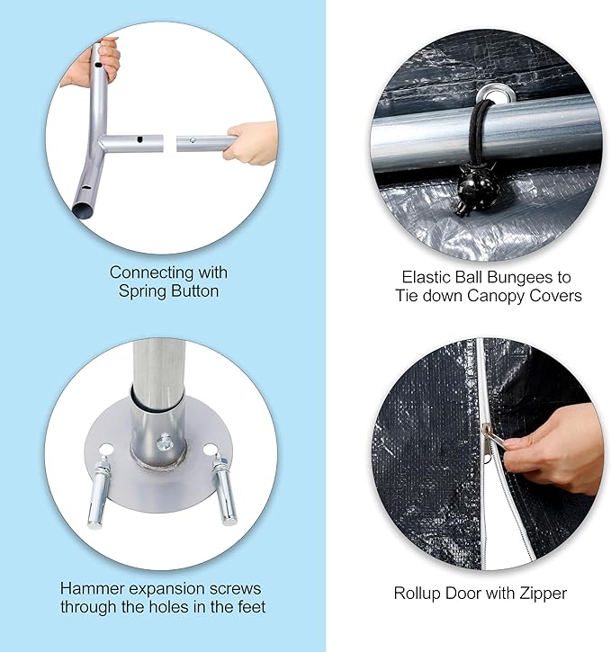 Carport 12x20 Ft Heavy Dut Car Port Canopy, Portable Garage with Removable Sidewalls & Doors for Car, Truck, Boat, Garden Tools (Grey)