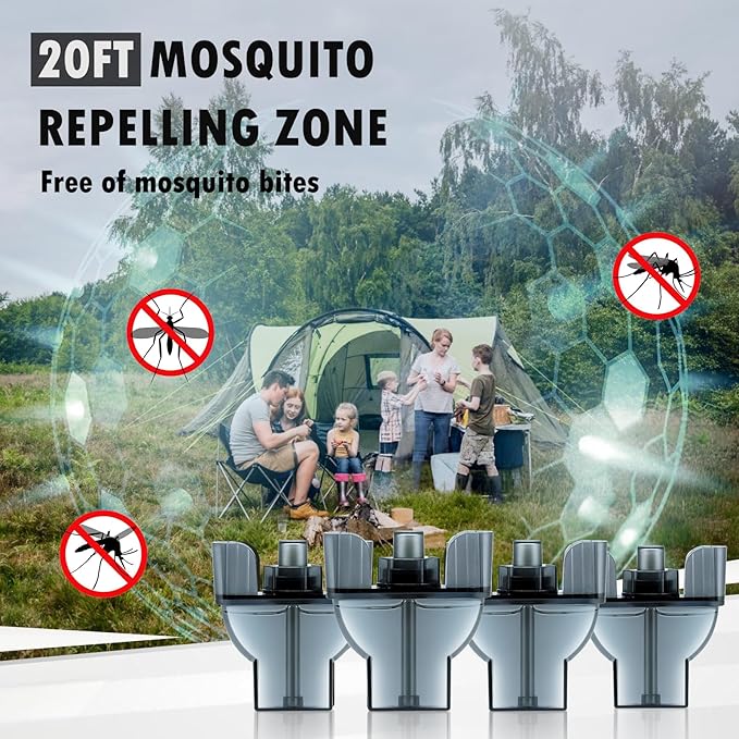 Natural Mosquito Repellent for E-Series, 4 Pack Mosquito Repeller Refills DEET-Free for Home and Outdoor, Bedroom, and Kitchen for 160Hours