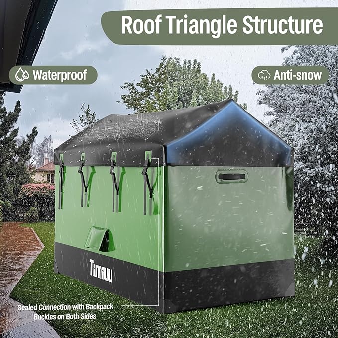 XXL 310 Gallon Extra Large Deck Box, Waterproof Outdoor Storage Box with Taller Side Panels for Patio Furniture Cushions, Pools and Garden Tools Green & Black