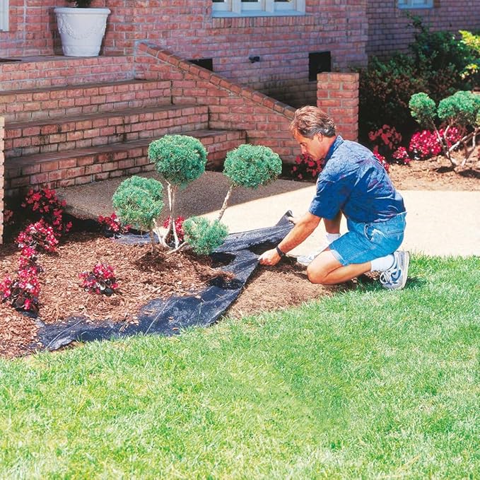 4ft x 180ft Garden Weed Barrier Landscape Fabric,Weed Block Fabric Heavy Duty 3.2OZ,Woven Mulch for Landscaping Ground Cover Weed Control Fabric, Black Garden Bed Liner