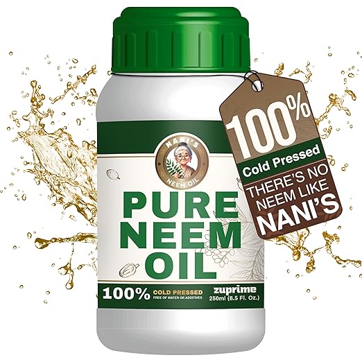 Nani's Pure Neem Oil for Plants Concentrate - Dilute for Use as Organic Neem Oil Spray for Plants, Outdoor & Indoor Use - 100% Cold Pressed - Horticultural Enhanced Plant Health & Shine Need (8.5 oz)