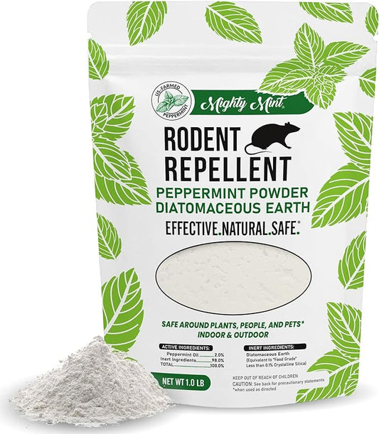 Mighty Mint Rodent Repellent Pest Control, Diatomaceous Earth Peppermint Pest Powder, 1 lb