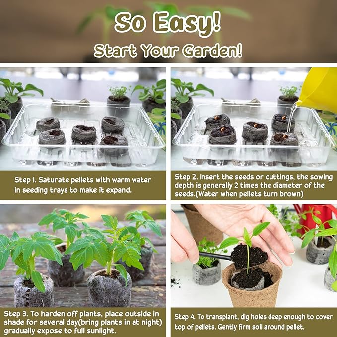 Legigo 500 Pcs 30mm Seed Starter Peat Pellets Pods for Seedlings- Compressed Seed Starting Pellets Seed Starter Pods Plugs Soil Peat Pods for Starting Seeds, Garden Planting Herb Flower Vegetables