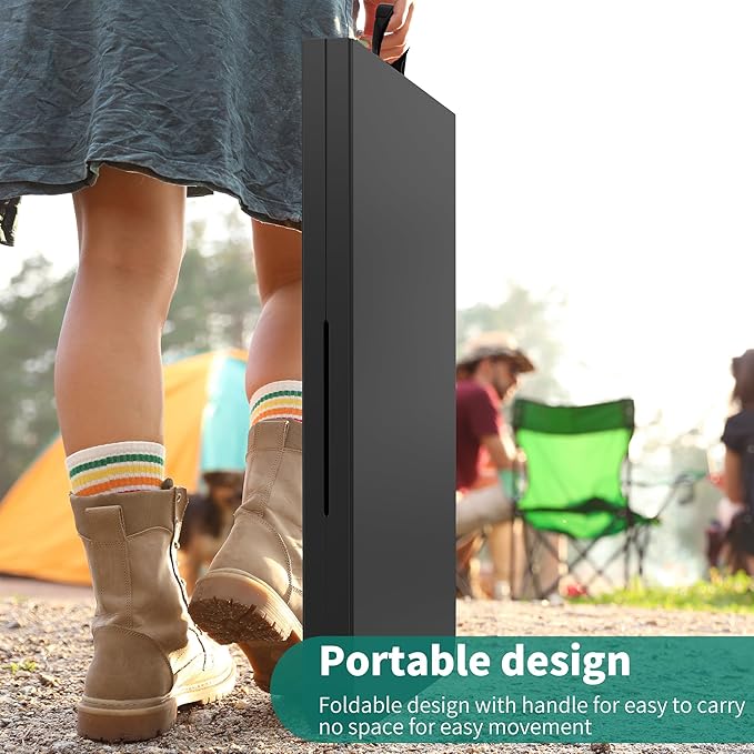 YITAHOME 6FT Folding Table, Outdoor Folding Table w/Heavy Duty HDPE Tabletop, Rectangle Folding Tables w/Portable Carrying Handle for Picnic, Parties, Camping & Indoor Activities, Black