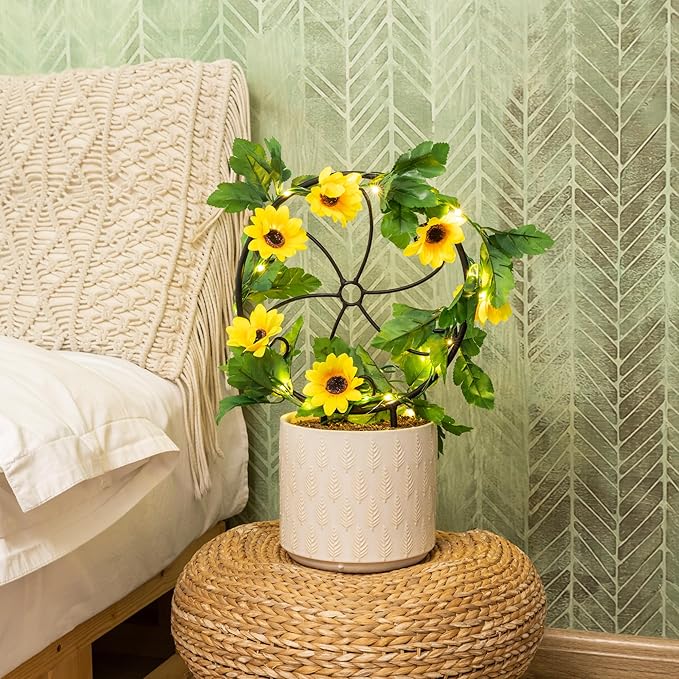 2 Pcs 14in Indoor Metal Garden Circle Plant Trellis for Houseplant Climbing Pot Plants, Black (Style A)