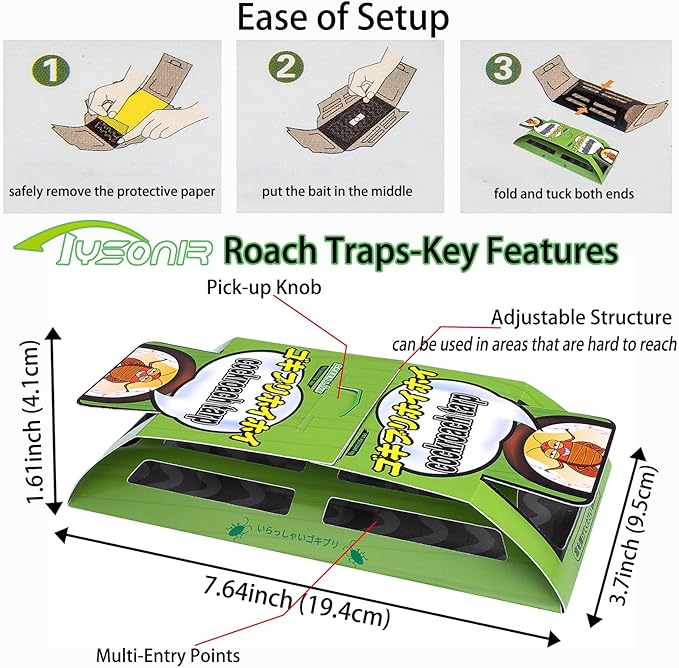 Roach Traps Indoor,Cockroach Trap,Roach Motel,Roach Traps Indoor for Home -15 Pack
