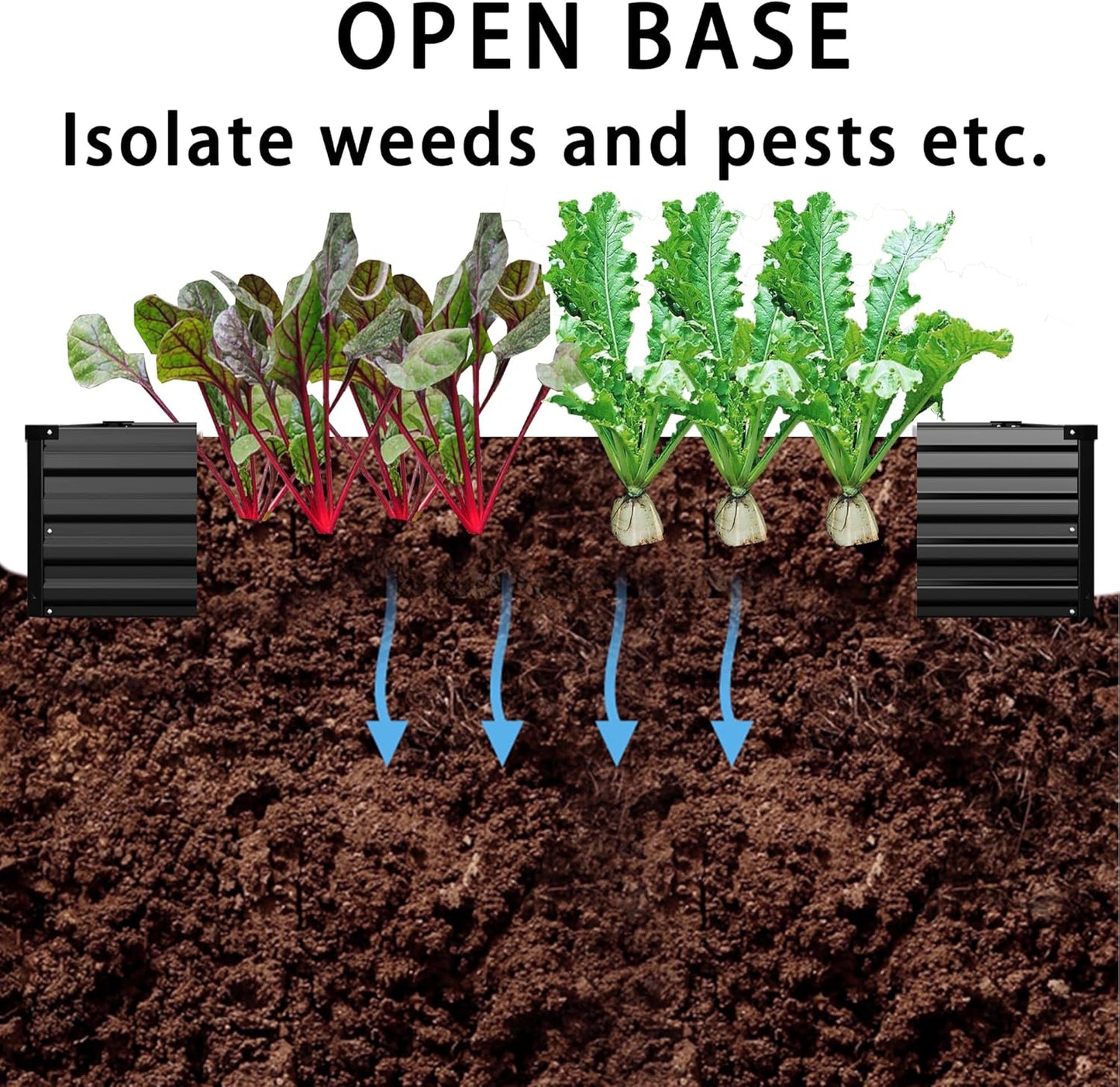 8x4x1ft(2 Pack) Galvanized Raised Garden Bed,Outdoor Planter Box Metal Patio Kit Planting Bed for Vegetables Flowers Herb,Black