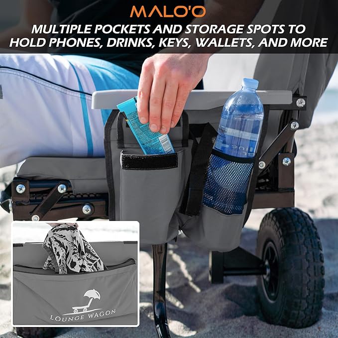 The Lounge Wagon – The Only Wagon That Converts into a 2-Person Chair - 3-in1 cart - Included Cargo net- Ultimate Beach Wagons– Beach Chairs for Adults – Sports Wagon(Umbrella Sold Separately)…