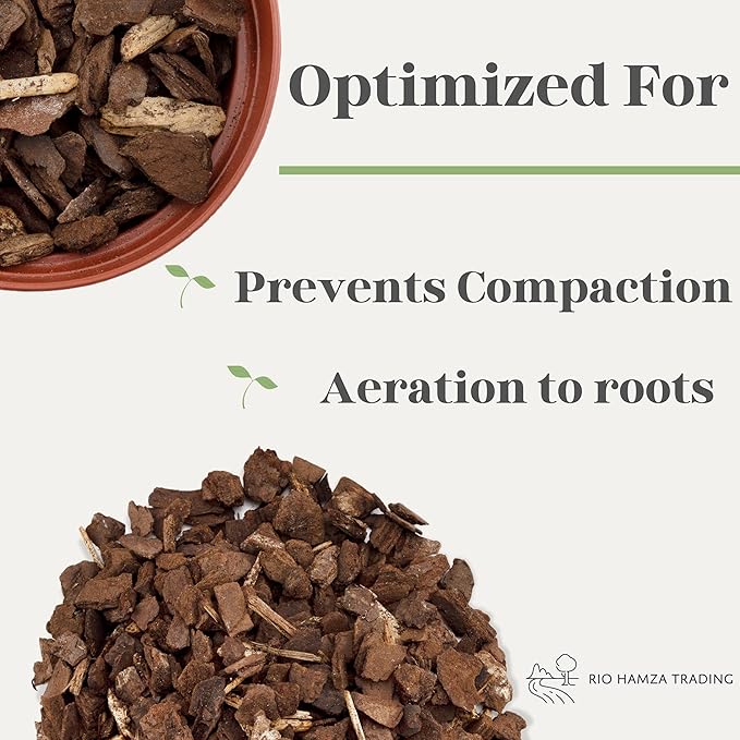 100% Organic Material All Natural Orchid Bark (8 Quarts), Long Lasting All Natural, High Flowering and Aeration for Orchid Plants, Vanda,Phalaenopsis, Cattleya and Houseplant Repotting