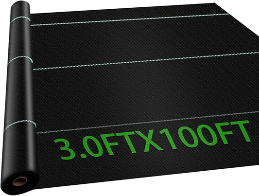 3ft×100ft Garden Weed Barrier Fabric Heavy Duty Landscape Fabric with Superior Permeability Easy Set up Weed Control Ground Cloth