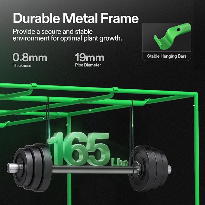 VIVOSUN S888 8x8 Grow Tent, 96"x96"x80" High Reflective Mylar with Observation Window and Floor Tray for Hydroponics Indoor Plant for VS4000/VSF4300
